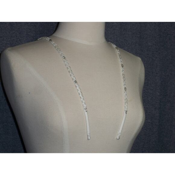 Satin Beaded Straps  spaghetti wedding bridal prom dress beaded shoulder straps - Picture 3 of 8